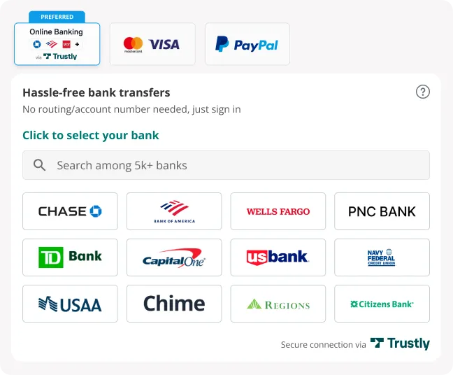 Select Bank Widget